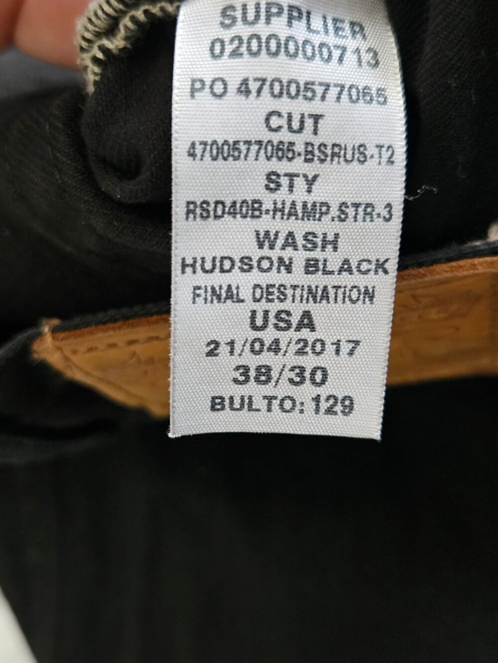 Polo Ralph Lauren Hampton Straight jeans in Hudson Black denim 38 x 30 - Picture 6 of 9